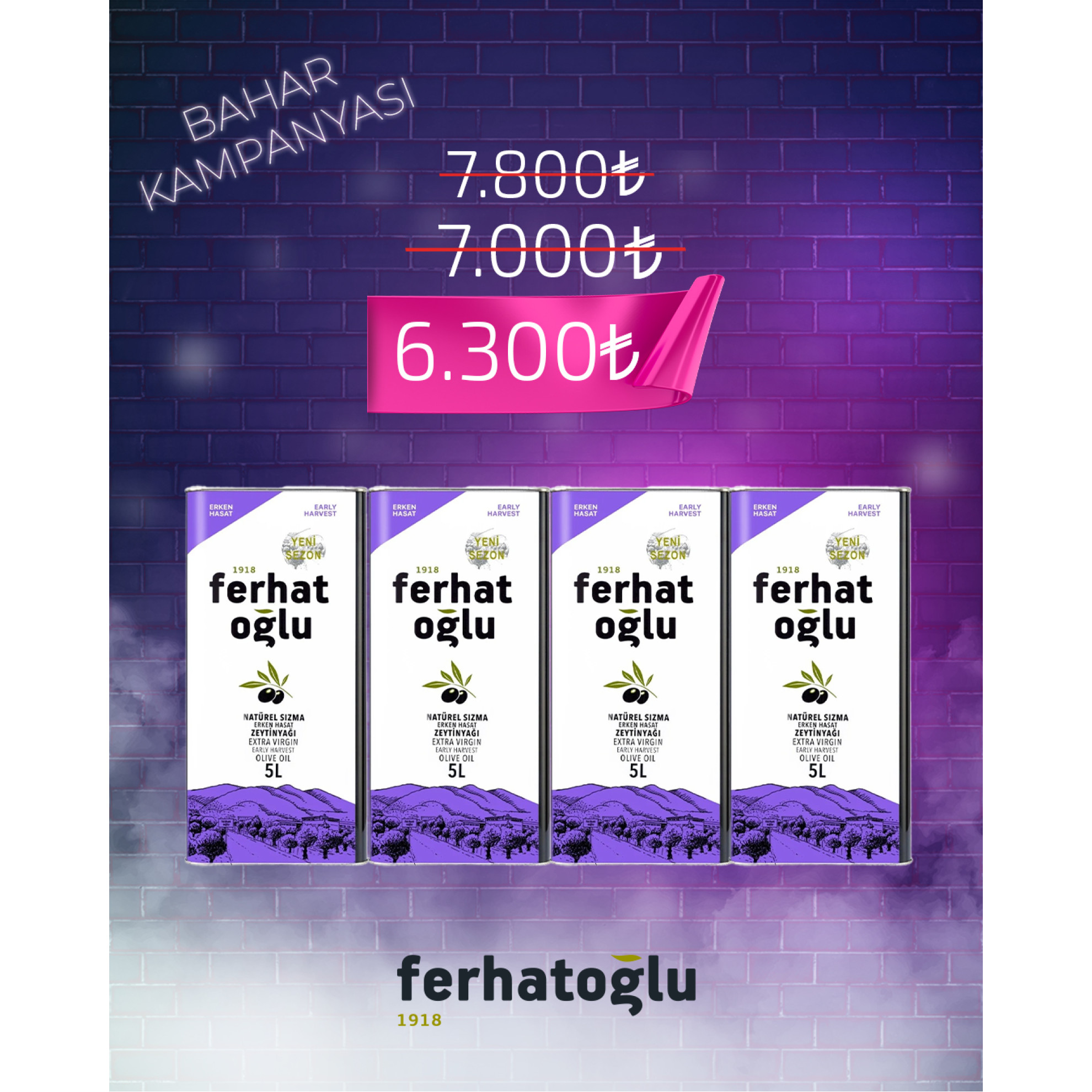 2024-2025 NATÜREL SIZMA ERKEN HASAT SOĞUK SIKIM ZEYTİNYAĞI 5 L 4'LÜ PAKET