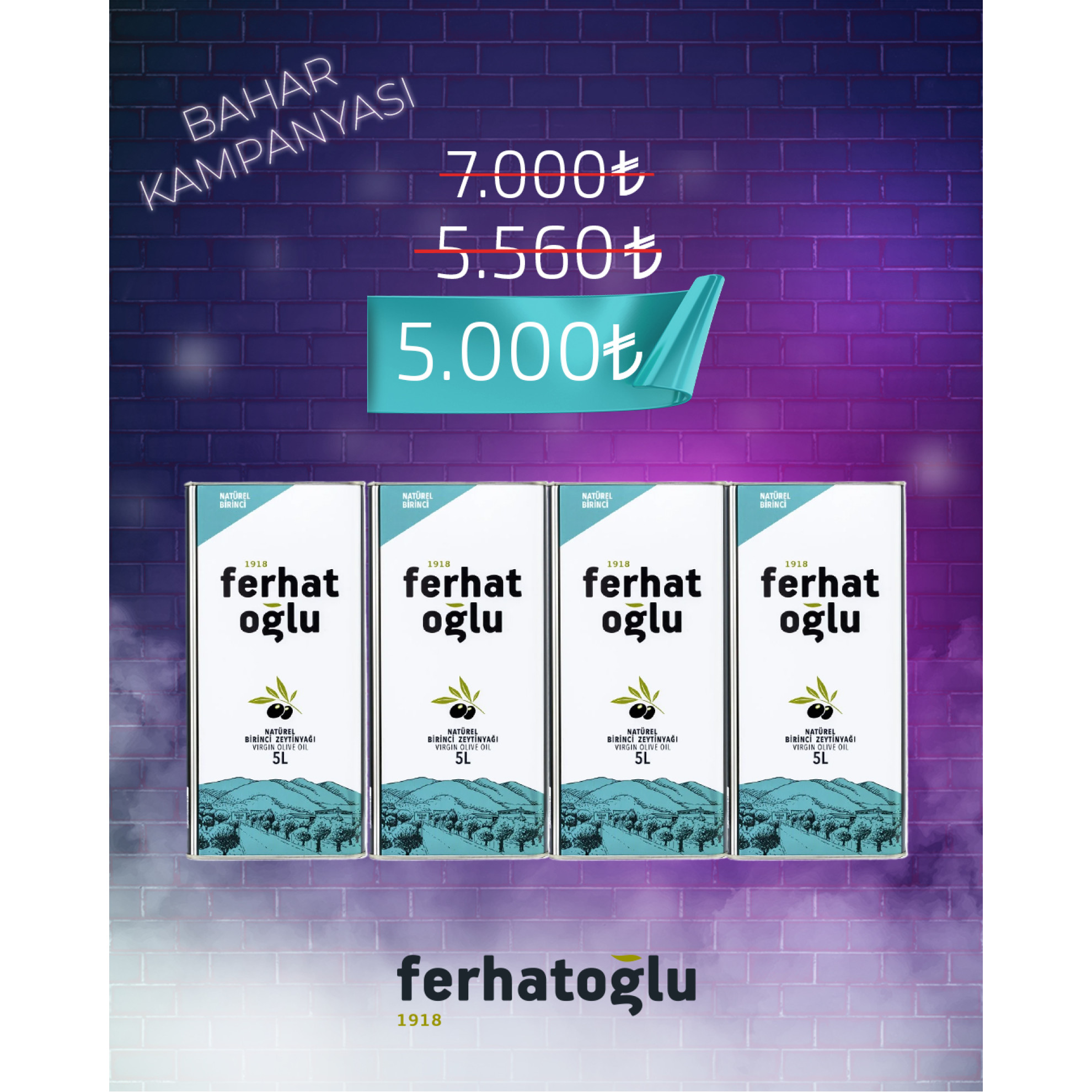 (2024-2025 SEZONU)NATÜREL BİRİNCİ ZEYTİNYAĞI 5 L 4'LÜ PAKET