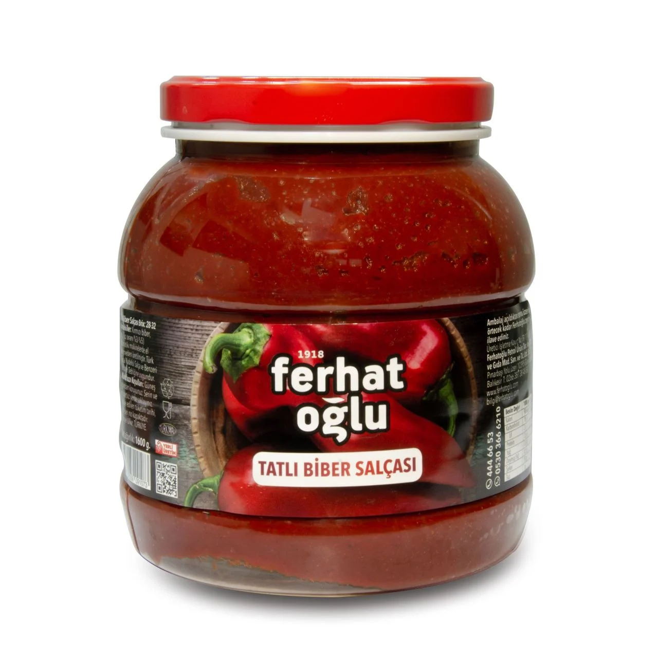 FERHATOĞLU TATLI BİBER SALÇASI 1600 g.