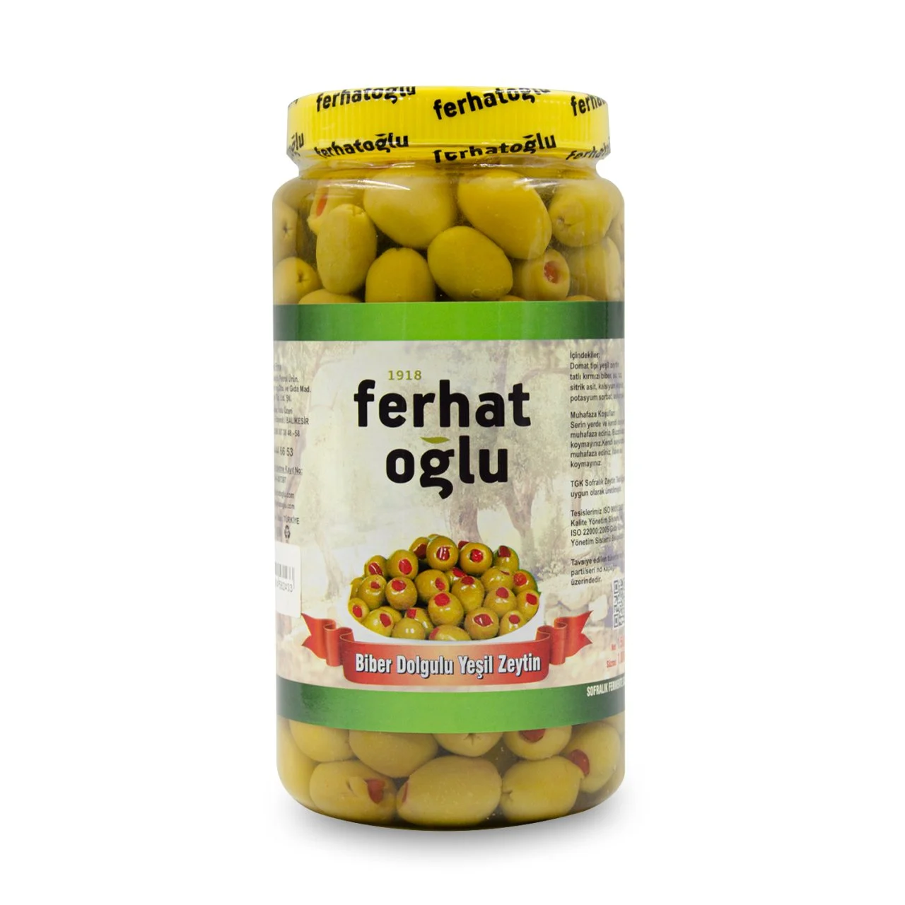 BİBER DOLGULU YEŞİL ZEYTİN L (231-260) - 1 KG