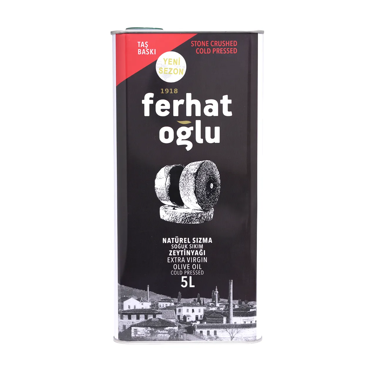 (2024-2025 MAHSULÜ)NATUREL SIZMA SOĞUK SIKIM (TAŞ BASKI) ZEYTİNYAĞI 5 L